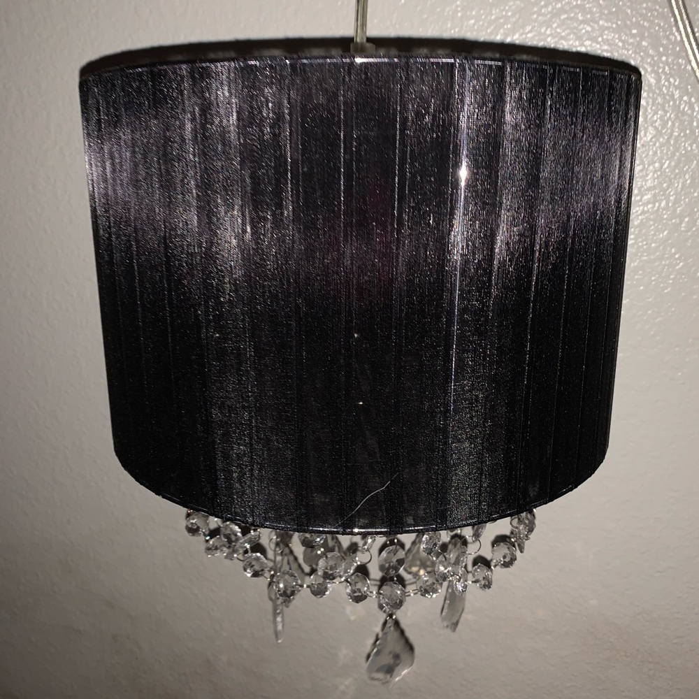Chandelier Swag Lamp With Black Sheer Shade 1’X1” - Picture 3 of 7